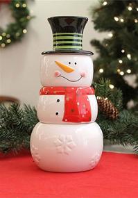 img 2 attached to 🎅 DEI Christmas Morning Snowman Measuring Cup Set: 4 Piece Ceramic Festive Kitchen Accessories