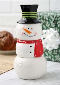 img 1 attached to 🎅 DEI Christmas Morning Snowman Measuring Cup Set: 4 Piece Ceramic Festive Kitchen Accessories