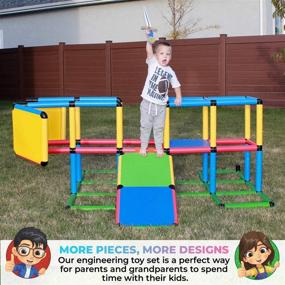 img 3 attached to 🏗️ Funphix Jumbo 467 Piece Construction Toy Set - Build Play-Structures for Indoor and Outdoor Fun