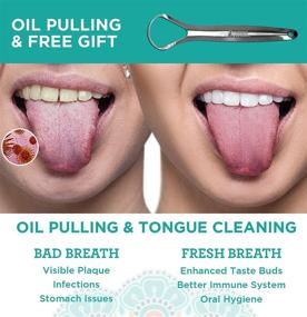 img 1 attached to 🌿 GuruNanda Oil Pulling Oil, Natural Mouthwash, Original Ayurvedic Blend: Coconut, Sesame, Sunflower & Peppermint Oils - Oral Rinse for Healthy Gums, Fresh Breath & Teeth Whitening