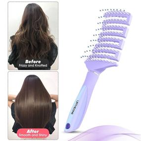 img 1 attached to 🔸 Detangling Hair Brushes for Women and Men - Curved Vented Design for Wet or Dry Hair, Fast Blow Drying and Styling - Professional Paddle Vent Brush for Curly, Thick, Wavy, Thin, Fine, Long, and Short Hair