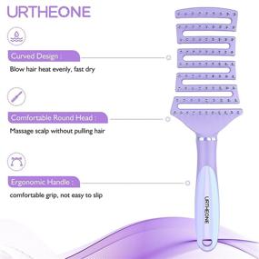 img 3 attached to 🔸 Detangling Hair Brushes for Women and Men - Curved Vented Design for Wet or Dry Hair, Fast Blow Drying and Styling - Professional Paddle Vent Brush for Curly, Thick, Wavy, Thin, Fine, Long, and Short Hair