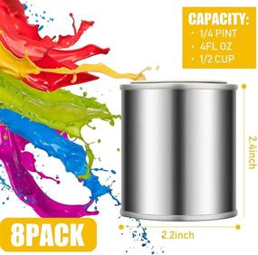 img 3 attached to 🎨 8-Pack Empty Metal Paint Cans with Lids - Small Unlined Pint Paint Storage Containers