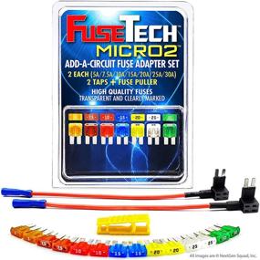 img 4 attached to 🚗 FuseTech 12V Micro2 APT ATR 17 Piece Automotive Car Fuse Assortment and Holders Pack with Add-a-Circuit Fuse Tap Adapters, Blade Fuses, and Fuse Puller - Includes 5A, 7.5A, 10A, 15A, 20A, 25A, 30A