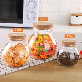 img 3 attached to 🍬 Airtight Glass Jar Storage Containers - 60 oz ONEISALL Easter Candy Jar Kitchen Canisters with Cork Lid for Candy, Canning, Cereal, Sugar, Beans, Spice, Coffee