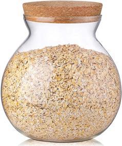 img 4 attached to 🍬 Airtight Glass Jar Storage Containers - 60 oz ONEISALL Easter Candy Jar Kitchen Canisters with Cork Lid for Candy, Canning, Cereal, Sugar, Beans, Spice, Coffee