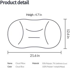 img 1 attached to 🌥️ APIEZU Жесткая подушка: Облакообразное решение для здоровой шеи [Набор включает в себя специальные чехлы и сетку для стирки] в облако-голубом цвете, 21.6" X 12.6" X 4.7
