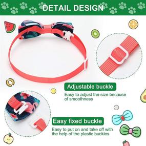 img 2 attached to 🌺 36-Piece Hawaii Summer Style Pet Tie Set: Includes 18 Adjustable Pet Neck Ties and 18 Dog Bow Ties Collars for Casual Wearing by Dogs and Cats with Cute Patterns