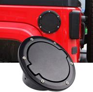 🚗 miaoxin aluminum gas tank cap fuel filler door cover - compatible with 2007-2018 jeep wrangler jk & unlimited 2/4 door logo