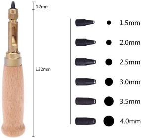 img 3 attached to Japanese Screw Punch: 6 Tips Sizes 1.5-4mm for Versatile Screw Hole Punching - Ideal Tool for Sewing Leather, Paper Craft, and Bookbinding