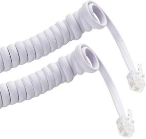 img 1 attached to 📞 Tangle-Free Phone Cord for Landline - 25ft - White - STEREN 322-025WH - Handset Cord - Telephone Cord for Landline Phones - Rotary Phone Cord