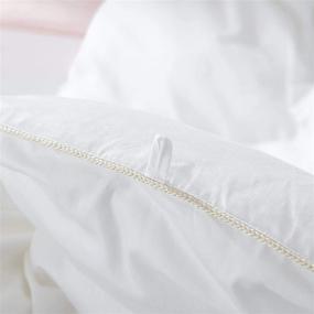 img 1 attached to 🛏️ Premium Egyptian Cotton Comforter with 750 Fill Power, 600 Thread Count Cover, 70 oz Fill Weight, Goose Down Alternative, in Solid White Color - King Size