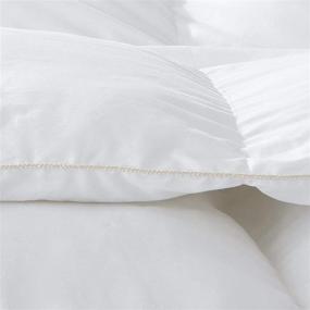 img 2 attached to 🛏️ Premium Egyptian Cotton Comforter with 750 Fill Power, 600 Thread Count Cover, 70 oz Fill Weight, Goose Down Alternative, in Solid White Color - King Size