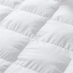 img 3 attached to 🛏️ Premium Egyptian Cotton Comforter with 750 Fill Power, 600 Thread Count Cover, 70 oz Fill Weight, Goose Down Alternative, in Solid White Color - King Size