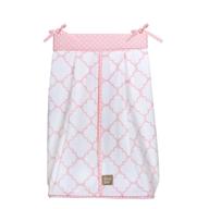 👶 pink sky geometric baby nursery diaper stacker storage: organize essentials in style logo