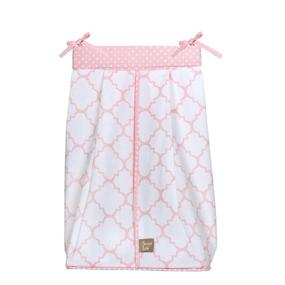 img 3 attached to 👶 Pink Sky Geometric Baby Nursery Diaper Stacker Storage: Organize Essentials in Style