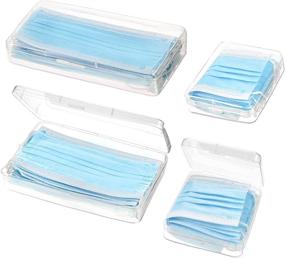 img 4 attached to 📦 Clear Plastic Storage Case Organizer Set: Keep Your Face Covers and Dust Masks Neatly Stored and Protected at Home and Outings