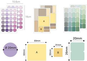 img 3 attached to 🎨 Colorful Decorative Sticker Labels for Diary & Album - 16 Sheet Square Dots Sticker Set