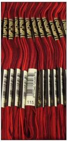 img 1 attached to 🧵 Vibrant DMC Thread 6-Strand Embroidery Cotton: 8.7 Yards Variegated Garnet 117-115 (12-Pack) - Top Quality for Your Embroidery Projects!