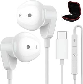 img 4 attached to High-Quality USB C Headphones for iPad Pro - APETOO Type C Earbuds with Mic, Volume Control, and Carrying Case - Compatible with Samsung Galaxy S21 Ultra, Google Pixel, OnePlus 9 Pro, and More