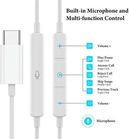 img 2 attached to Наушники USB C высокого качества для iPad Pro - наушники APETOO Type C с микрофоном, регулятором громкости и чехлом - совместимы с Samsung Galaxy S21 Ultra, Google Pixel, OnePlus 9 Pro и другими