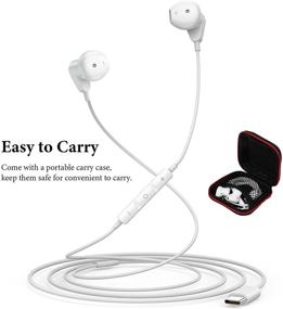 img 1 attached to High-Quality USB C Headphones for iPad Pro - APETOO Type C Earbuds with Mic, Volume Control, and Carrying Case - Compatible with Samsung Galaxy S21 Ultra, Google Pixel, OnePlus 9 Pro, and More