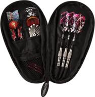 flat profile casemaster quiver with 6 slim pockets for accessories - holds 3 steel tip or soft tip darts, includes mesh pocket for loose items logo