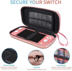 img 1 attached to Чехол для Nintendo Switch Lite - защитный жесткий чехол SUPGEAR с отделением для 10 кассет для игр для консоли и аксессуаров (розовое золото)