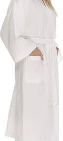 img 1 attached to Waffle Robe for Women by BOCA TERRY: Luxurious Waffle Knit Robe, Long Cotton Kimono Bathrobe for Hotel-Style Comfort