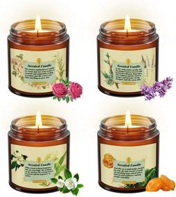 img 4 attached to 🕯️ Soy Wax Candle Gift Set for Women - 4 Pack Aromatherapy Candles Ideal for Bath, Yoga, Mother's Day, Birthday & More