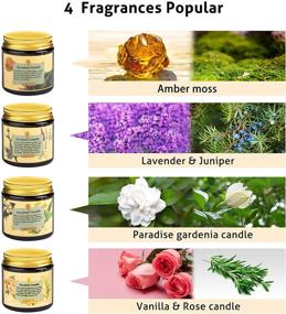 img 3 attached to 🕯️ Soy Wax Candle Gift Set for Women - 4 Pack Aromatherapy Candles Ideal for Bath, Yoga, Mother's Day, Birthday & More