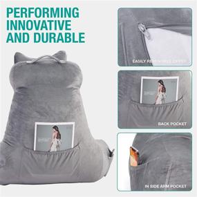 img 1 attached to Vekkia Bed Rest Reading & Neck Pillow: Enjoy Comfort and Support While Relaxing in Bed
