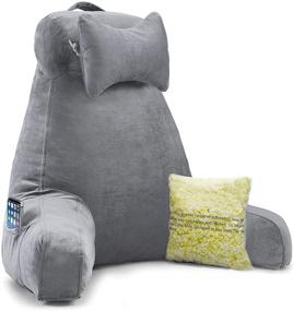 img 4 attached to Vekkia Bed Rest Reading & Neck Pillow: Enjoy Comfort and Support While Relaxing in Bed