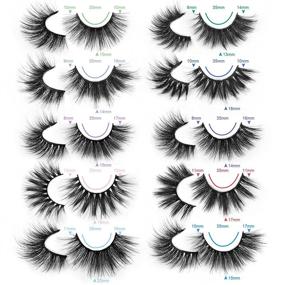 img 3 attached to 👁️ FANXITON Faux Mink Lashes - 10 Styles, Long Fluffy 14MM-20MM Lashes, 8D Volume, 10 Pairs