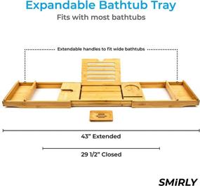 img 2 attached to 🛁 Enhance Your Bathing Experience with the SMIRLY Bamboo Bathtub Tray Expandable: A Versatile Bath Tray for Luxury and Relaxation