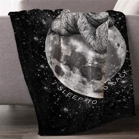 img 1 attached to LOONG DESIGN Black Sleep Sloth Throw Blanket: Super Soft, Fluffy Sherpa Fleece 🦥 - 50'' x 60'' - Perfect for Sofa, Bed, Office, Travel, Camping - Ideal Gift