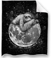 loong design black sleep sloth throw blanket: super soft, fluffy sherpa fleece 🦥 - 50'' x 60'' - perfect for sofa, bed, office, travel, camping - ideal gift logo