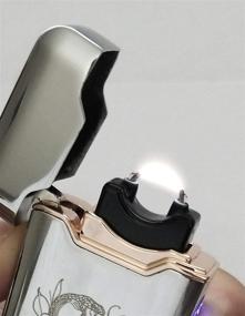 img 2 attached to 🐍 Vizliter Rechargeable Electric Lighter - Super Arc, Windproof & Flameless - Silver Snake Skull Design - Perfect for Grill, Candles, Camping, BBQ, Kitchen