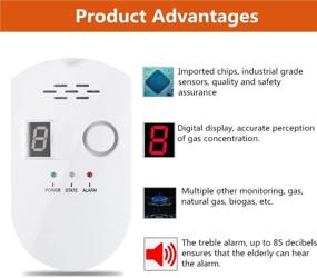 img 1 attached to 🏠 High Sensitivity Natural Gas Detector Alarm - LPG LNG Coal Leak Detection, Home Gas Leak Monitor Sensor, Off-White