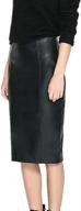 👗 ljyh women's designer faux leather high waist work pencil midi skirt in black logo