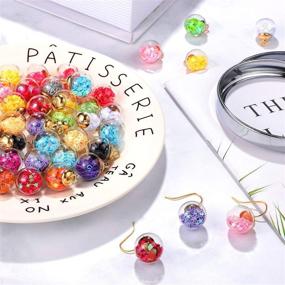 img 2 attached to Colorful Glass Ball Charms with Shining Stars, Heart-shaped Sequins, and Peach Heart Sequins - 16mm Crystal Glass Ball Pendants for Jewelry Making Supplies, Ideal for DIY Necklace Bracelet Crafts