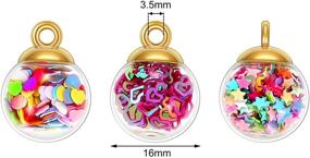 img 3 attached to Colorful Glass Ball Charms with Shining Stars, Heart-shaped Sequins, and Peach Heart Sequins - 16mm Crystal Glass Ball Pendants for Jewelry Making Supplies, Ideal for DIY Necklace Bracelet Crafts