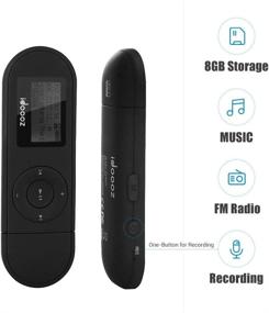 img 3 attached to 🎧 8GB USB MP3 Player with FM Radio and Voice Recorder - idoooz U2 Music Player (Black)
