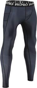 img 2 attached to Coolmax 3D Spiderman Leggings: Men's Compression Pants with 2 Pockets - Ultimate Style and Comfort