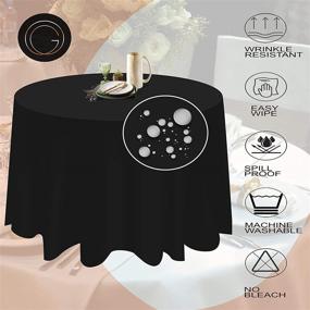 img 2 attached to 🍽️ Premium Polyester Circular Tablecloth - Easy-to-Clean and Washable - Grandipity