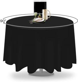 img 1 attached to 🍽️ Premium Polyester Circular Tablecloth - Easy-to-Clean and Washable - Grandipity