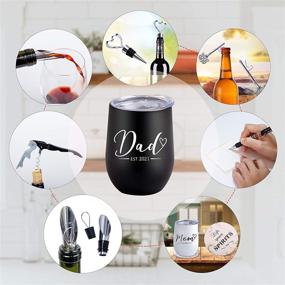 img 1 attached to 🍼 2021 Est. New Parents Wine Tumbler Set: Perfect Christmas Gifts for Mom, Dad, and New Moms - Ideal Baby Shower & Pregnancy Announcement Gifts for Couples