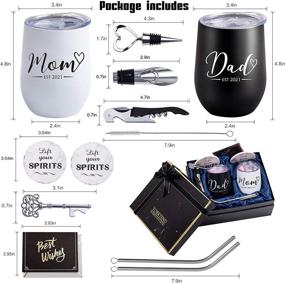 img 3 attached to 🍼 2021 Est. New Parents Wine Tumbler Set: Perfect Christmas Gifts for Mom, Dad, and New Moms - Ideal Baby Shower & Pregnancy Announcement Gifts for Couples