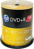 📀 high quality hp dr16100cb 4.7gb 16x dvd - bulk pack of 100 discs in cake box spindle logo