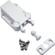 🔒 white standard safe push touch latch - overall length of 2-3/8'' logo